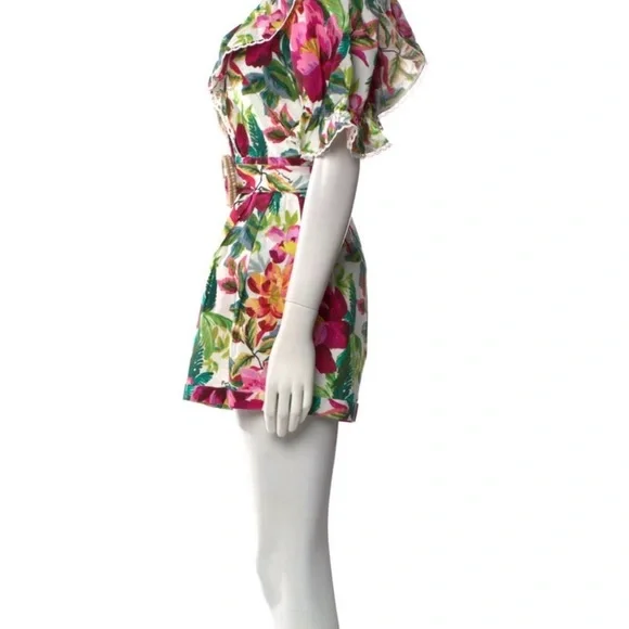 FARM Rio Painted Flowers Ruffle Romper - Picture 2 of 3